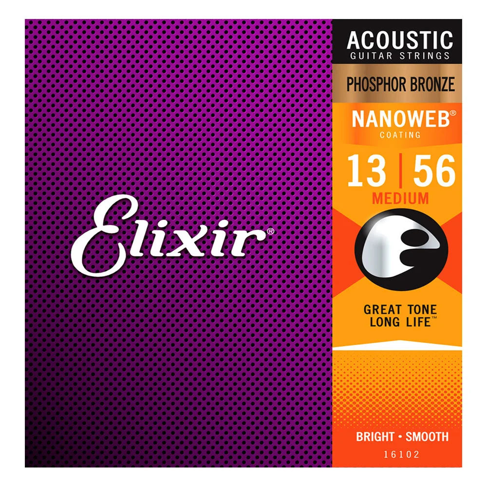 Elixir NANOWEB Phosphor Bronze Acoustic Strings 13-56