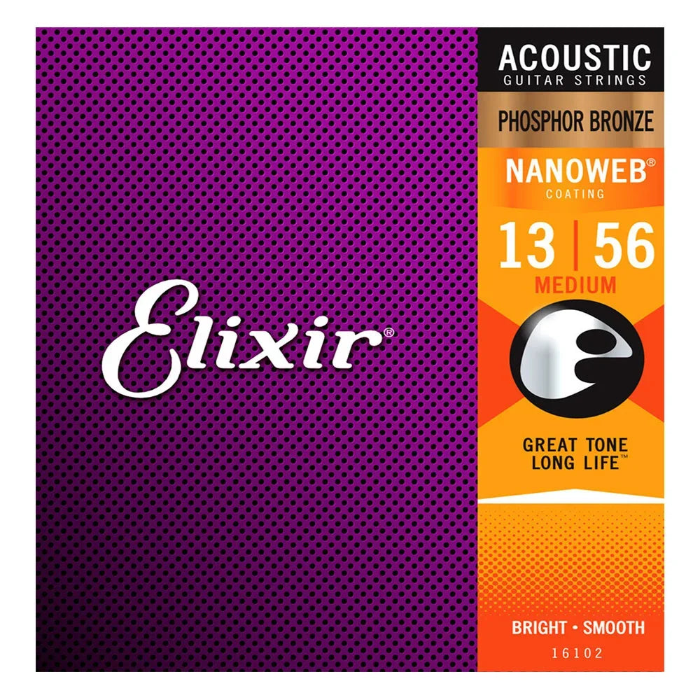 Elixir NANOWEB Phosphor Bronze Acoustic Strings 13-56