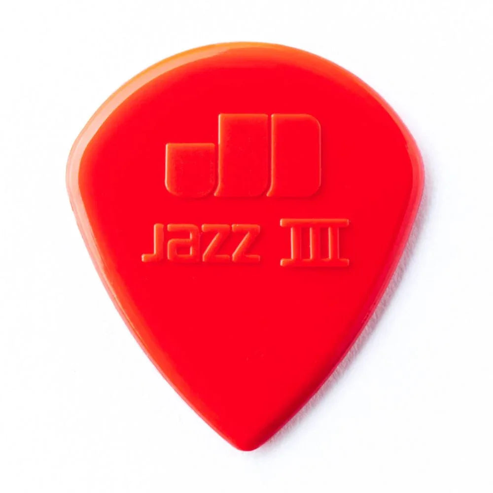 Dunlop Nylon Jazz III Guitar Picks Red Point Tip 6-pk
