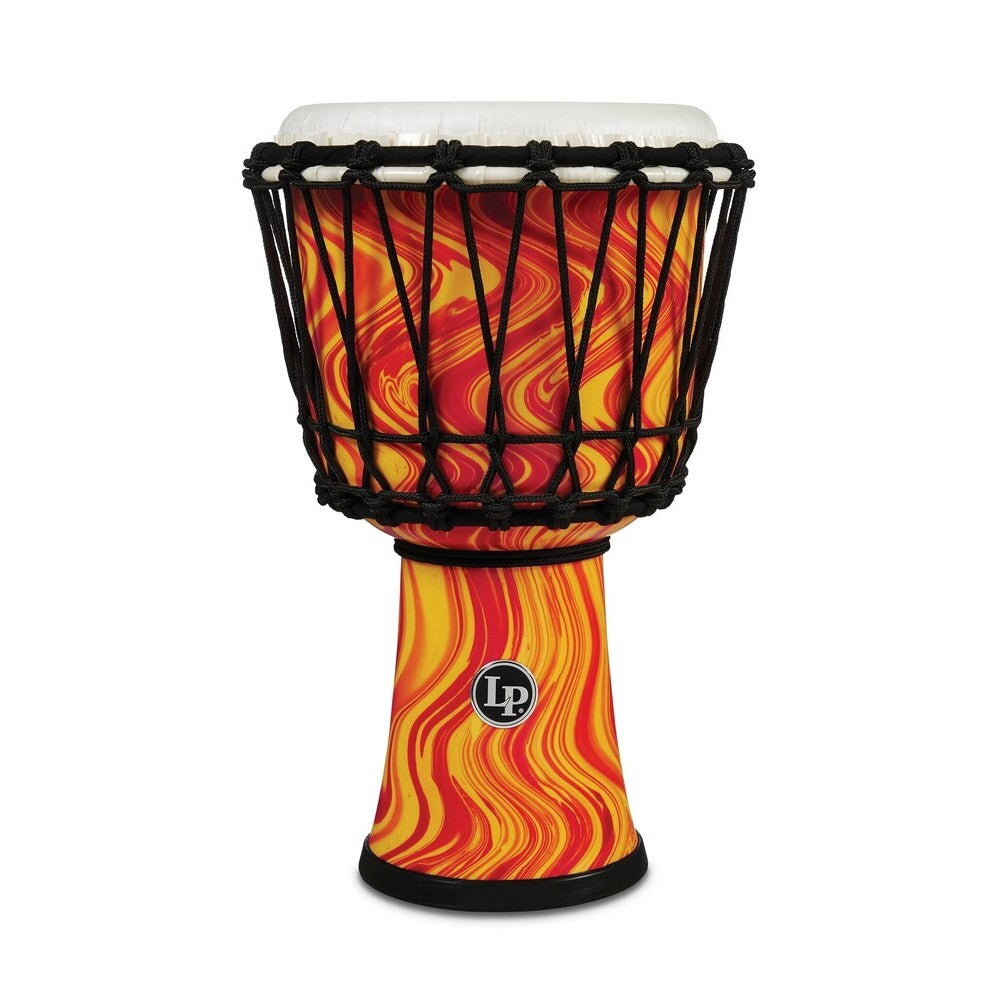 Latin Percussion World 7" Rope Tuned Circle Djembe - Orange Marble