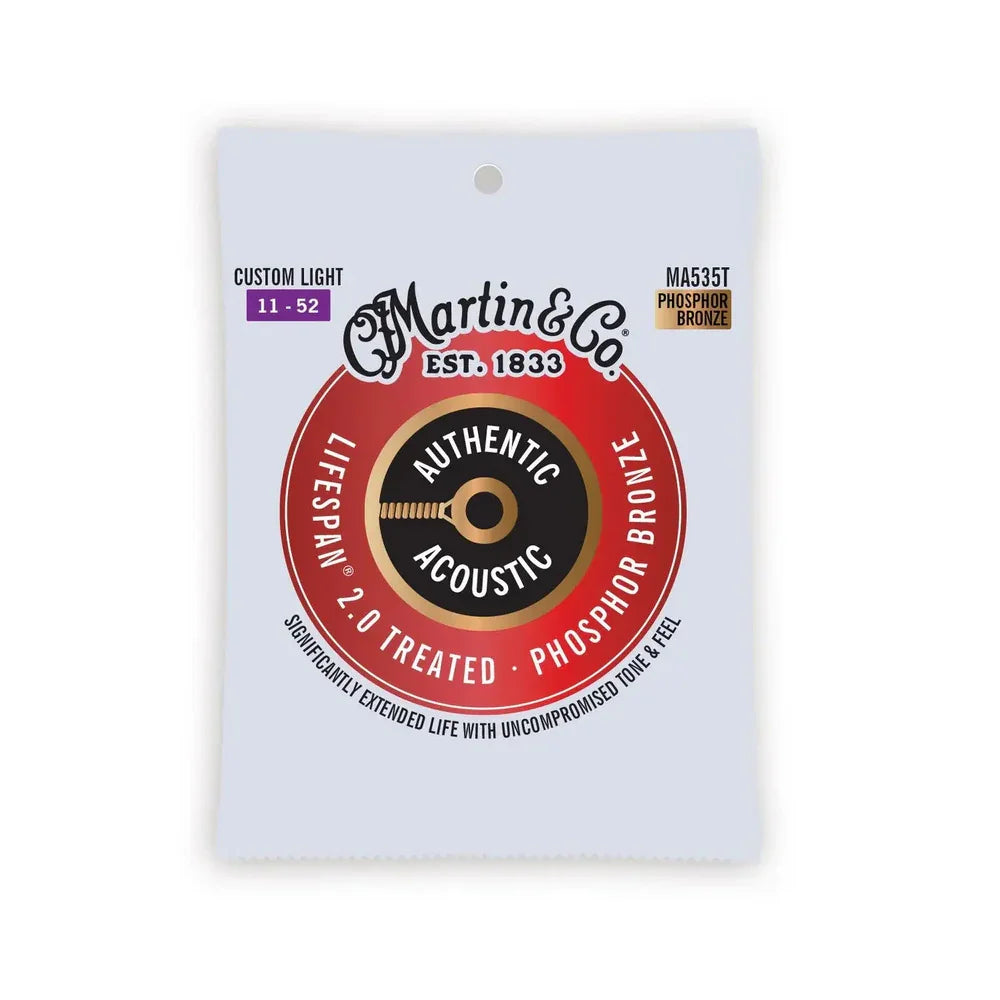 Martin Authentic Treated 92/8 Phosphor Bronze .011-.052 Custom Light