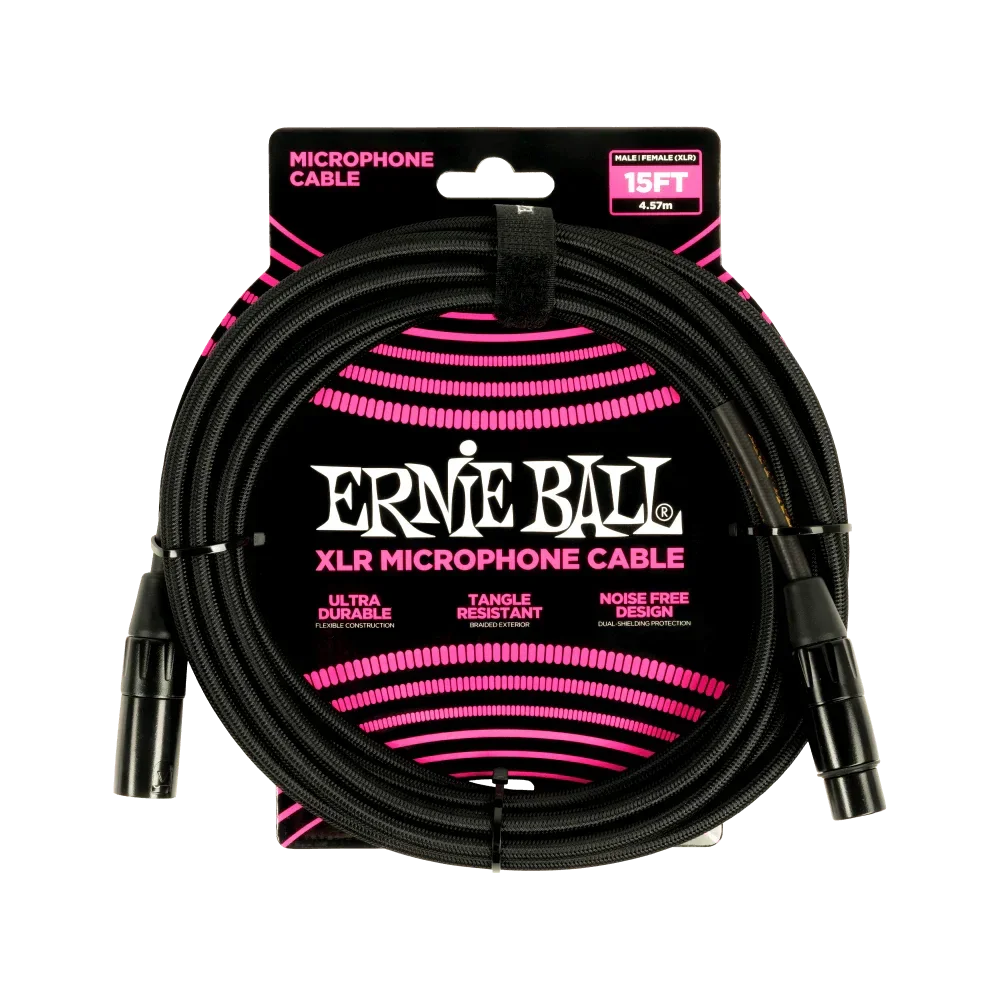 Ernie Ball Braided Microphone Cable - 15 ft