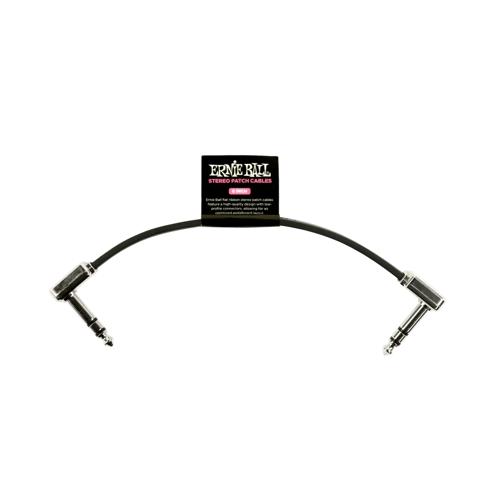 Ernie Ball Flat Stereo Right Angle Patch Cable - 6"