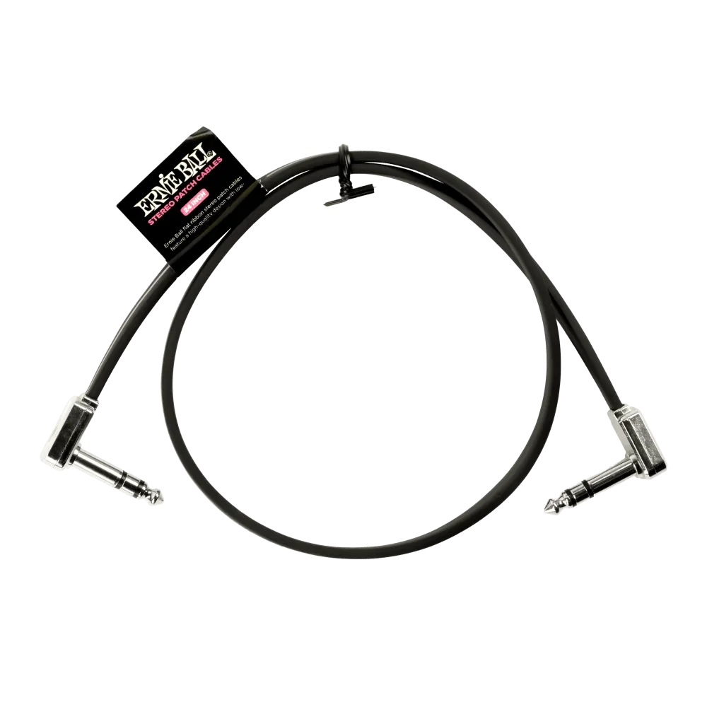 Ernie Ball Flat Stereo Right Angle Patch Cable - 24”