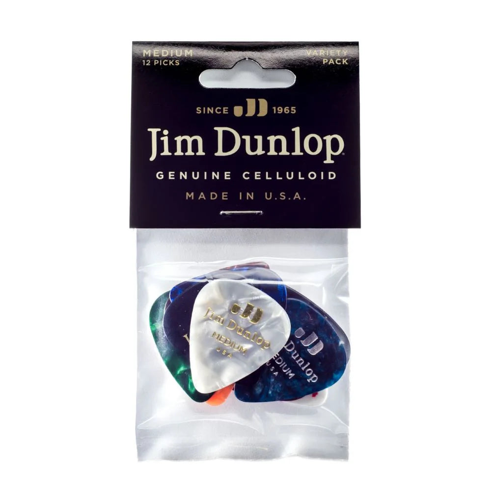 Dunlop Variety Celluloid Medium Guitars Picks -12 Pack