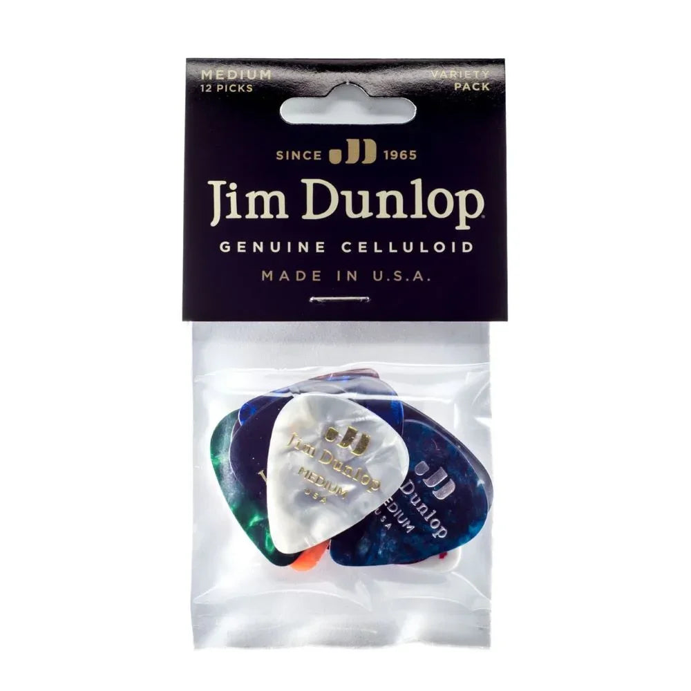 Dunlop Variety Celluloid Medium Guitars Picks -12 Pack