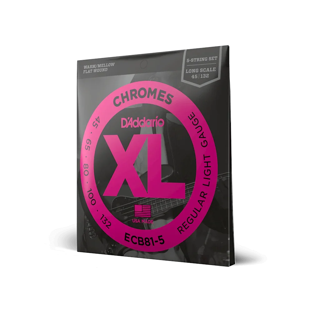 D'Addario 5-String Bass Strings, Light .045-.0132, Long Scale