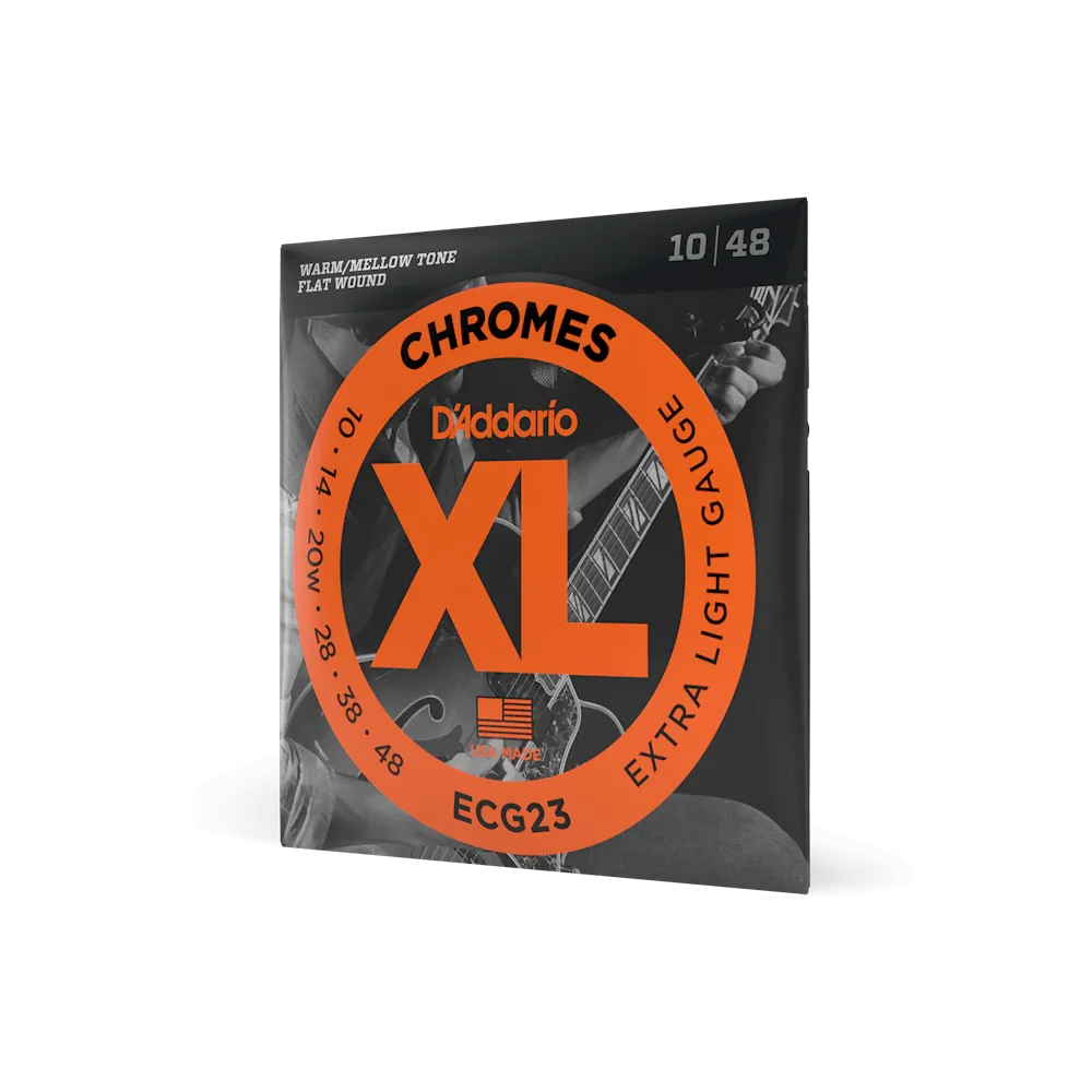 D'Addario XL Chromes Flatwound Electric Guitar Strings .010-.048