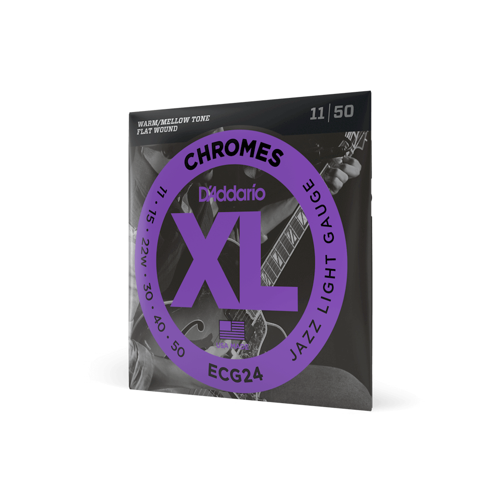D'Addario XL Chromes Flatwound Electric Guitar Strings .011-.050 Jazz Light