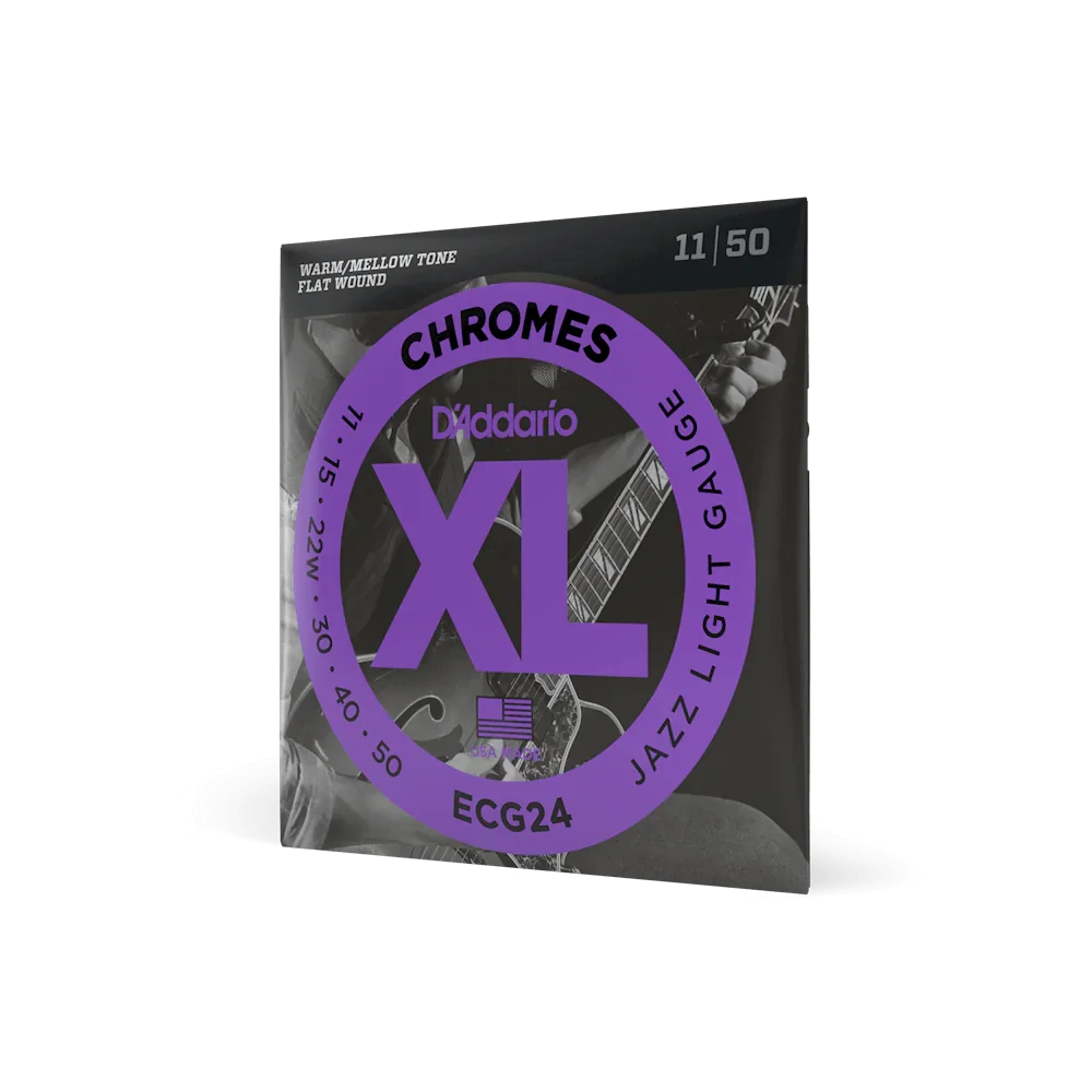 D'Addario XL Chromes Flatwound Electric Guitar Strings .011-.050 Jazz Light