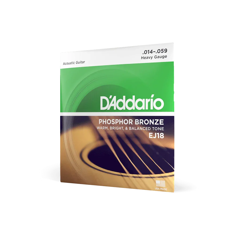 D'Addario Phosphor Bronze Acoustic Guitar Strings, Heavy .014-.059