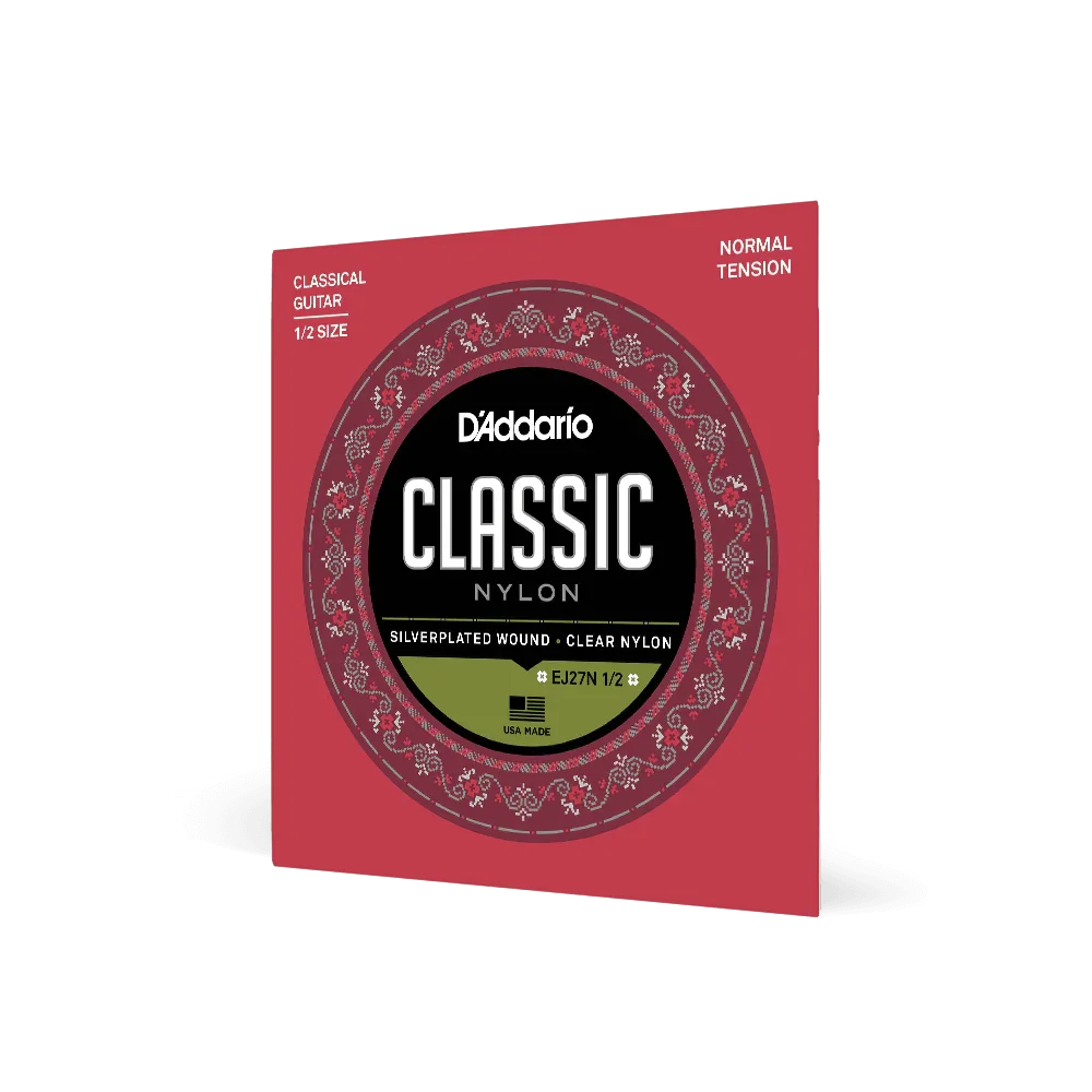 D'Addario Normal Tension Silver-Plated Nylon Guitar Strings 1/2 Size