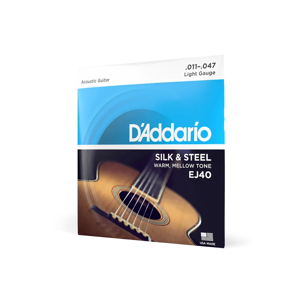 D'Addario Silk & Steel Folk Guitar Strings .011-.047 Light