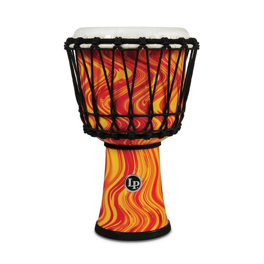 Latin Percussion World 7" Rope Tuned Circle Djembe - Orange Marble