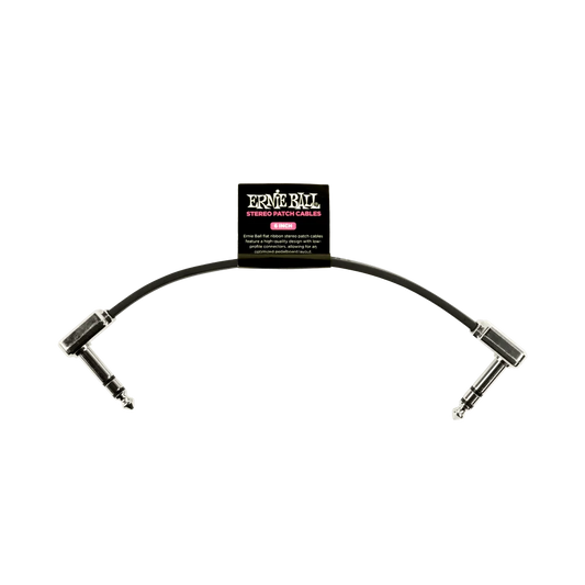 Ernie Ball Flat Stereo Right Angle Patch Cable - 6"