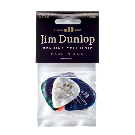 Dunlop Variety Celluloid Medium Guitars Picks -12 Pack