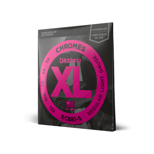 D'Addario 5-String Bass Strings, Light .045-.0132, Long Scale