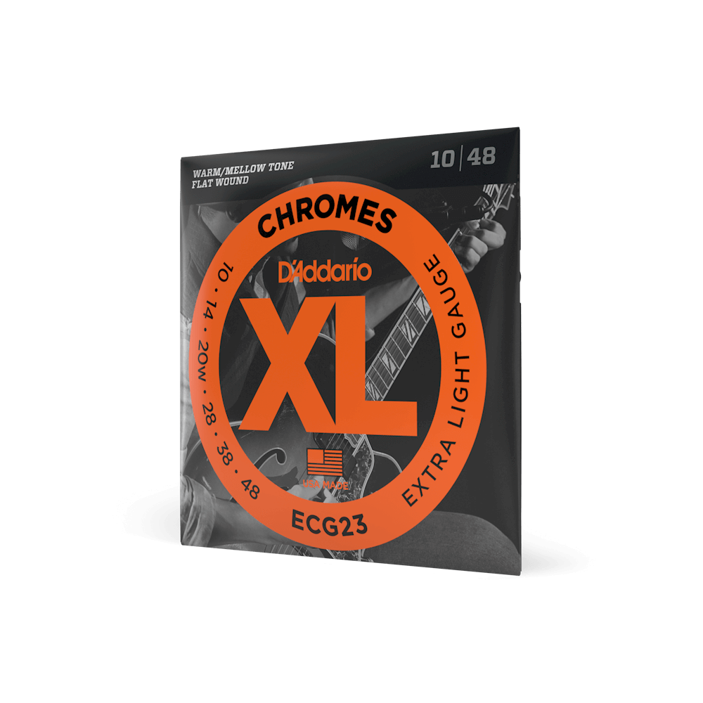 D'Addario XL Chromes Flatwound Electric Guitar Strings .010-.048