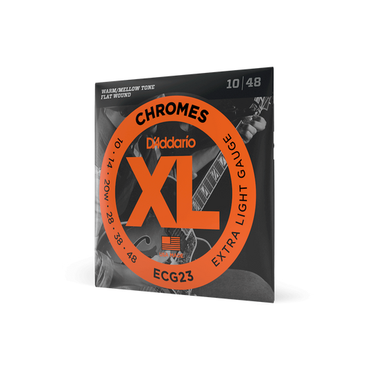D'Addario XL Chromes Flatwound Electric Guitar Strings .010-.048