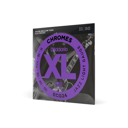 D'Addario XL Chromes Flatwound Electric Guitar Strings .011-.050 Jazz Light