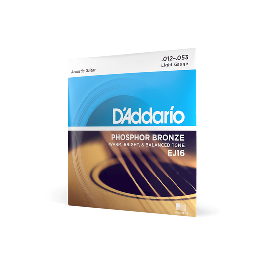 D'Addario Phosphor Bronze Acoustic Guitar Strings, .012 - .053