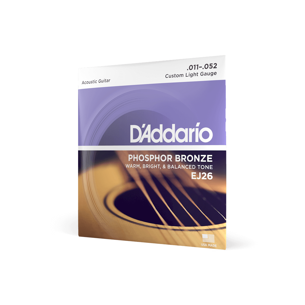 D'Addario Phosphor Bronze Acoustic Guitar Strings, .011- .052