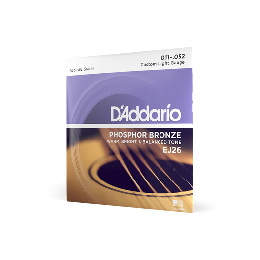 D'Addario Phosphor Bronze Acoustic Guitar Strings, .011- .052