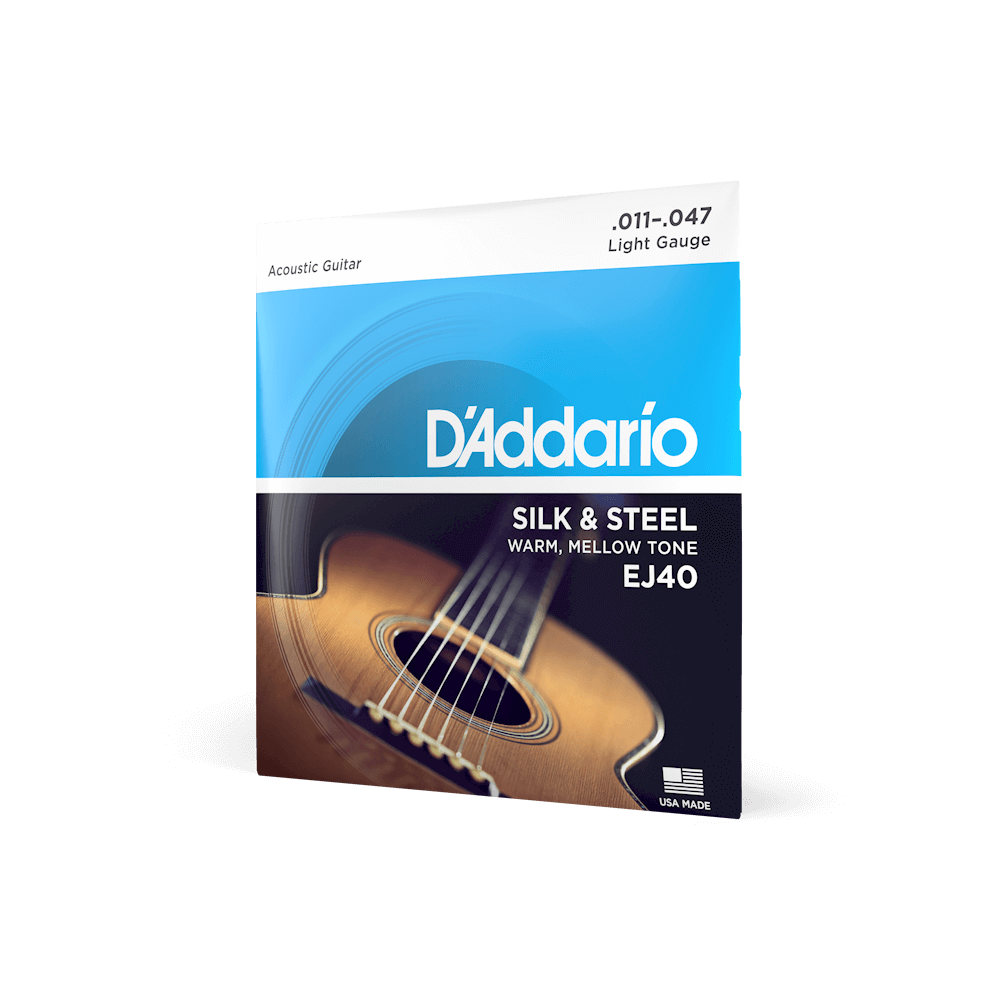 D'Addario Silk & Steel Folk Guitar Strings .011-.047 Light
