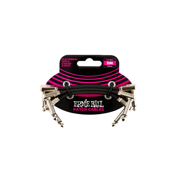 Ernie Ball Pedal Board 3” Flat Patch Cable 3-Pack
