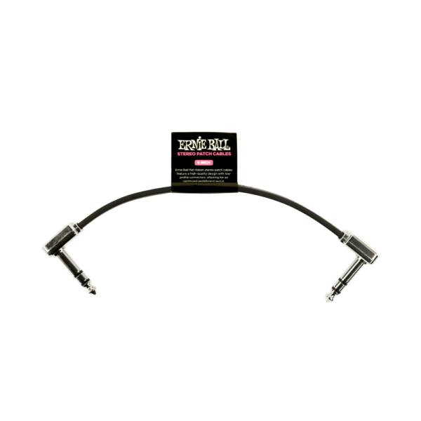 Ernie Ball Flat Stereo Right Angle Patch Cable - 6"