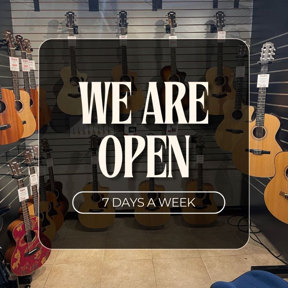 Music store open 7 days a week